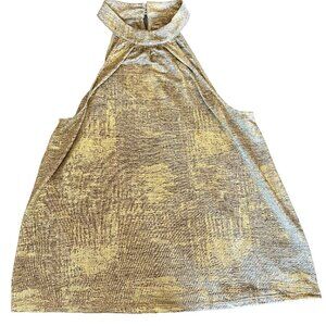 Gold Metallic Halter Top Racerback